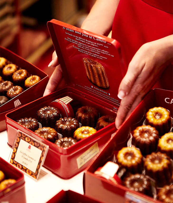 Cannelés in display case